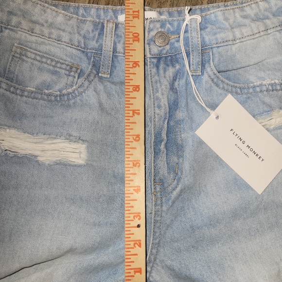 flying monkey jeans Womens Size 25 NWT Distressed High Rise   Black Label - Picture 10 of 14